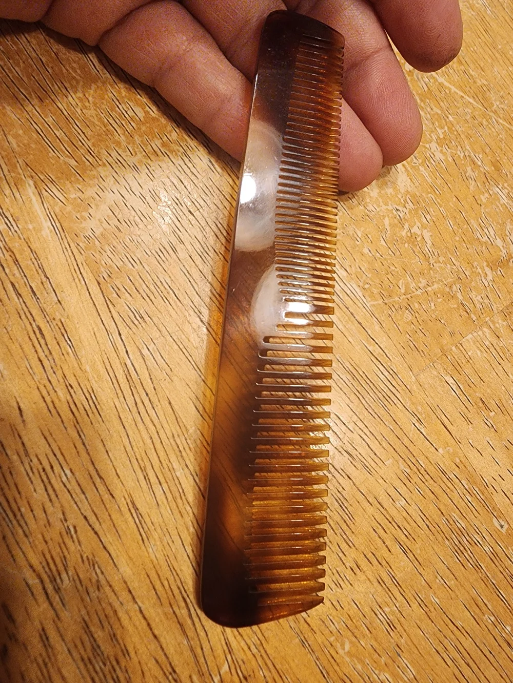 Rare VintageLouis Vuitton Tortoiseshell-Pattern Pocket Comb with Monogram Sleeve